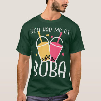 You Had Me At Boba Two Flavour Bubble Tea Anime Lo T-Shirt