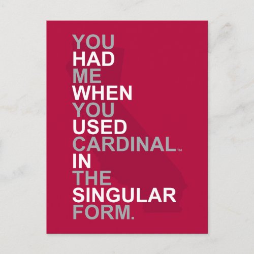 You Had Me At Cardinal Postcard