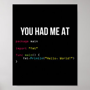 You Had Me At Hello World Coding Cool Gaming Chris Poster
