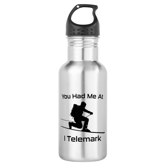 You Had Me At I Telemark Ski Stainless Steel Water Bottle (Front)
