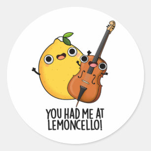 You Had Me At Lemon-cello Funny Drink Pun Classic Round Sticker