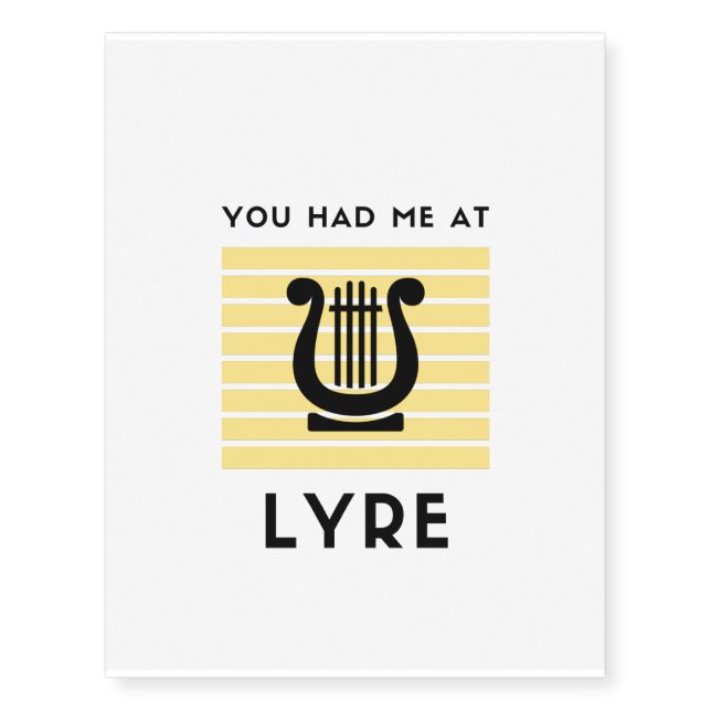 You had me at lyre temporary tattoos (Front)