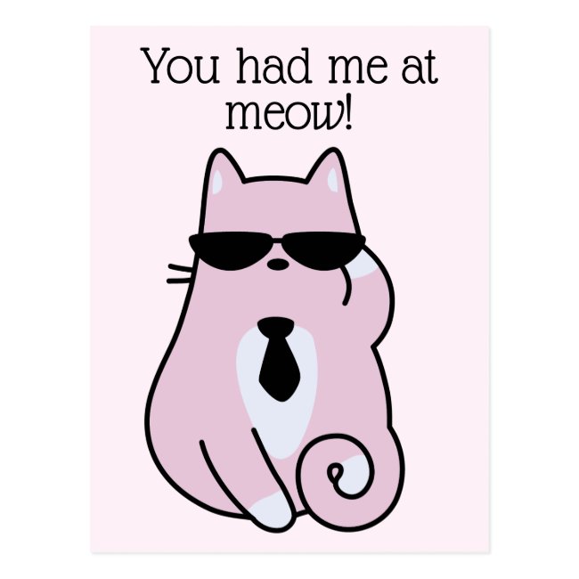 You had me at meow! - Cool Pink Cat