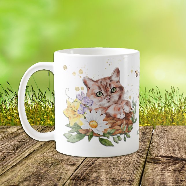 You Had Me at Meow Floral Cat Coffee Mug (Creator Uploaded)