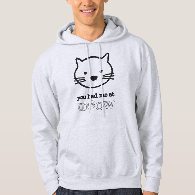 You Had Me At Meow Men's Basic Hoodie (Front)