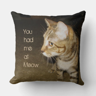 You had me at Meow Throw Pillow