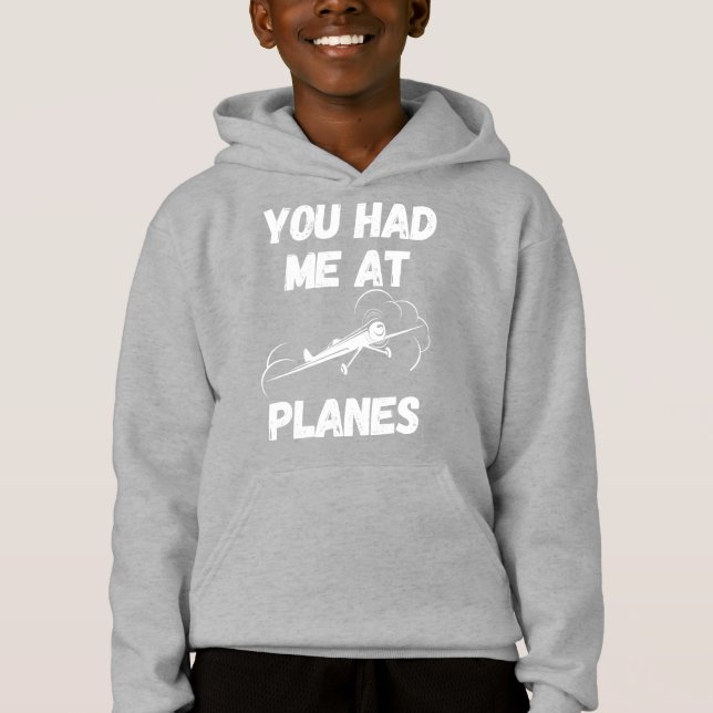 You Had Me At Planes Typography, Aviation, Funny Hoodie (Front)