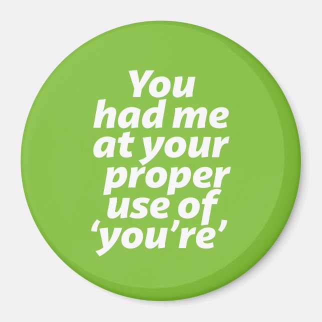 You Had Me At Proper Use of You're Funny Grammar Magnet (Front)