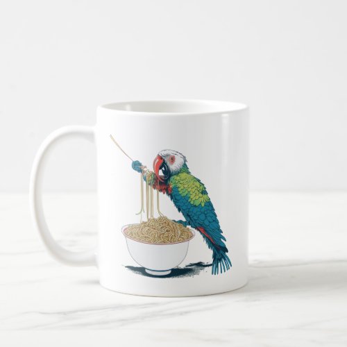 You Had Me at Ramen  Funny Parrot Eating Noodles Coffee Mug