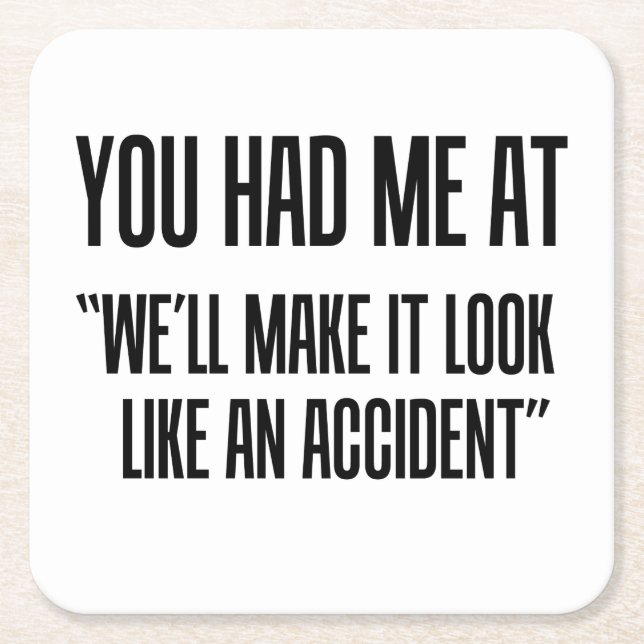 You Had Me At Square Paper Coaster (Front)