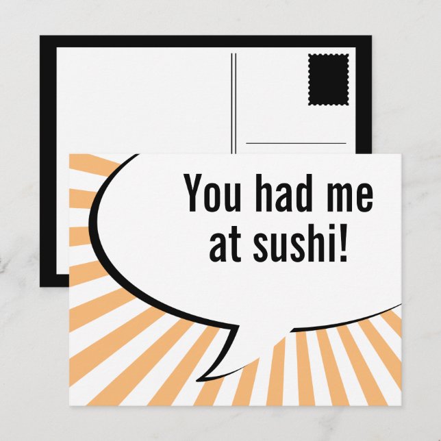 you had me at sushi postcard (Front/Back)