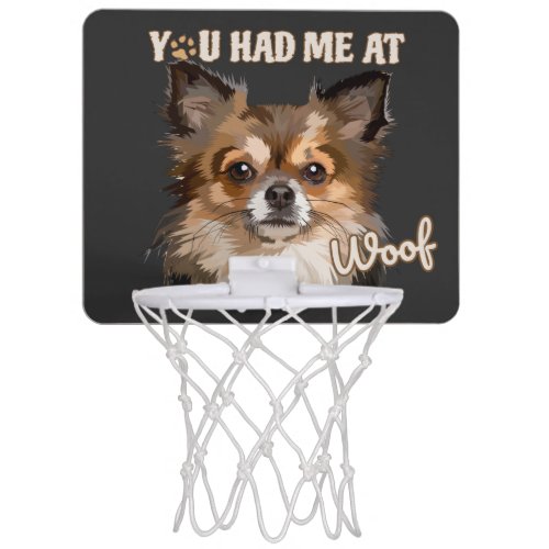 You Had Me At Woof  Pomeranian Dog Lovers  Mini Basketball Hoop