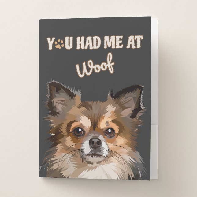 You Had Me At Woof | Pomeranian Dog Lovers  Pocket Folder (Front)
