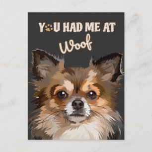 You Had Me At Woof Pomeranian Dog Lovers Postcard