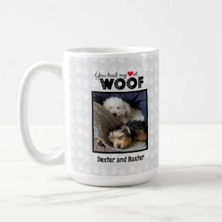 You Had My Heart At Woof Custom Name Photo Dog Coffee Mug