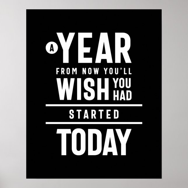 You Had Started Today Motivational Gift Poster (Front)
