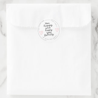 You happy and happy your family classic round sticker
