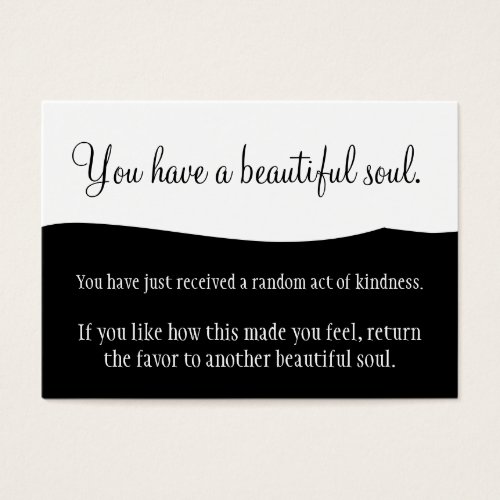 You Have A Beautiful Soul Pay It Forward Business Card Template