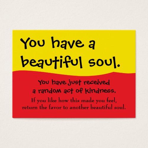 You Have A Beautiful Soul Pay It Forward PIF Business Card Template