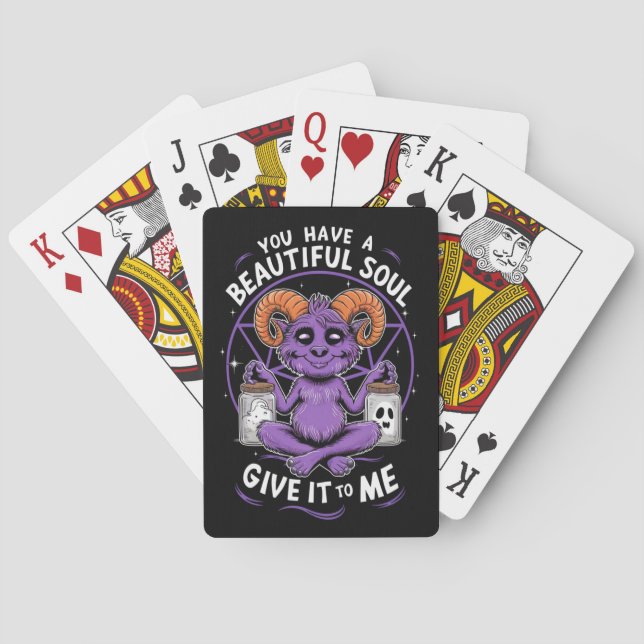 You Have a Beautiful Soul Satanic Baphomet  Poker Cards (Back)