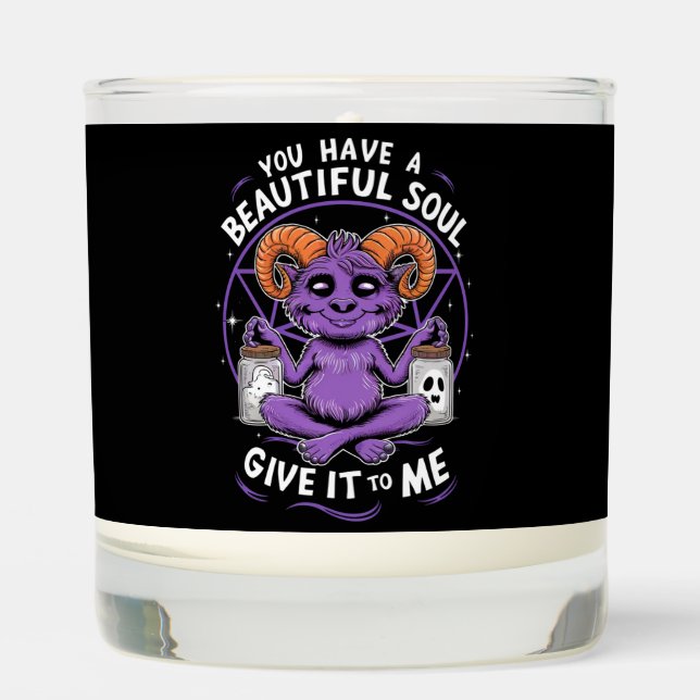 You Have a Beautiful Soul Satanic Baphomet  Scented Candle (Front)