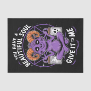 You Have a Beautiful Soul Satanic Baphomet  Tissue Paper