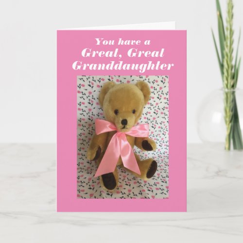 you have a great great granddaughter card
