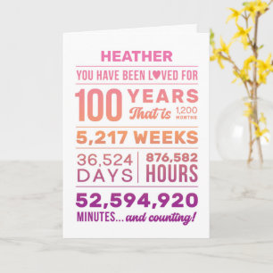 You Have Been Loved 100 Years, Custom Name  Card
