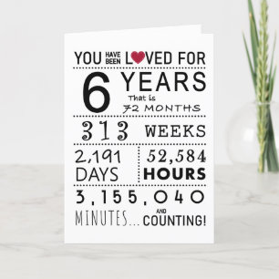You Have Been Loved 6th Birthday Card
