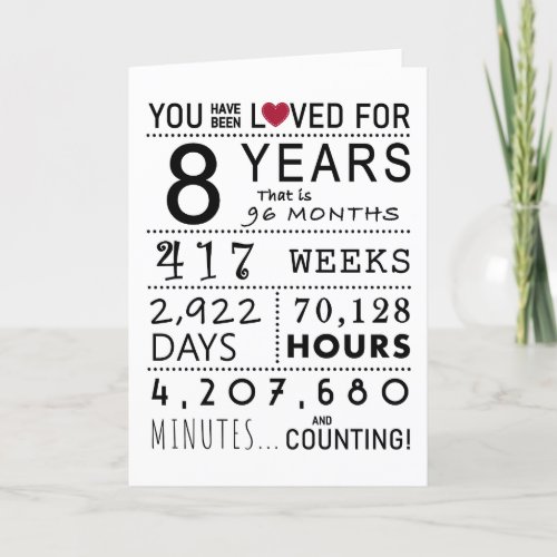 You Have Been Loved 8th Birthday Card