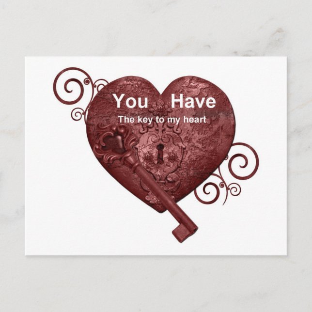 you have key to my heart postcard (Front)