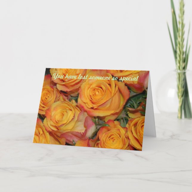 You have lost someone so special card (Front)