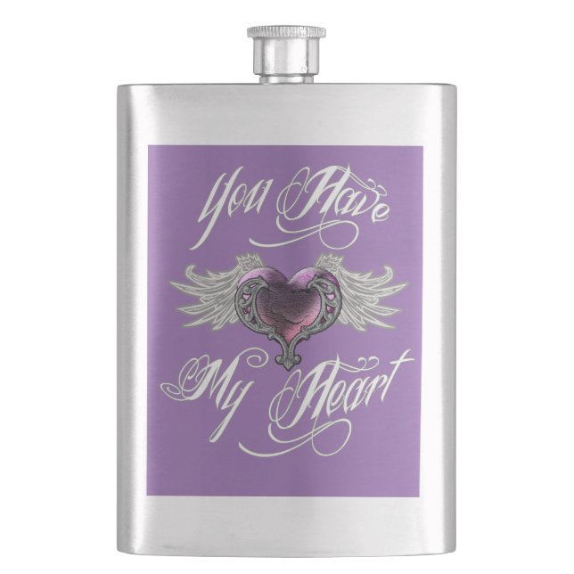 You Have My Heart Pink Flask (Front)