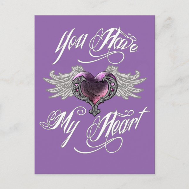 You Have My Heart Pink Postcard (Front)