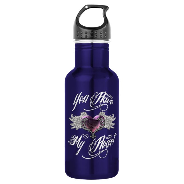 You Have My Heart Pink Stainless Steel Water Bottle (Front)