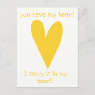 You have my heart Poem by E.E. Cummings Postcard