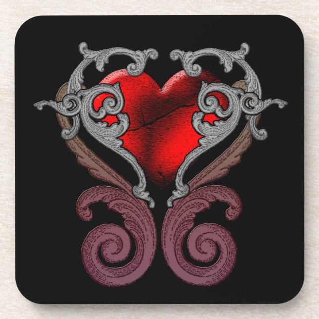 You Have My Heart (Red) Drink Coaster (Front)