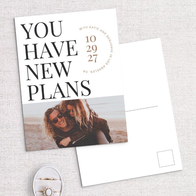 You Have New Plans Photo Save The Date Postcard (Creator Uploaded)