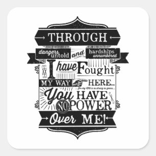 You have no power over me square sticker