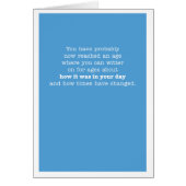 You have probably now reached an age... (Front)