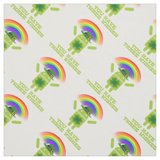 You Have Three Wishes (Android Bugdroid Rainbow) Fabric