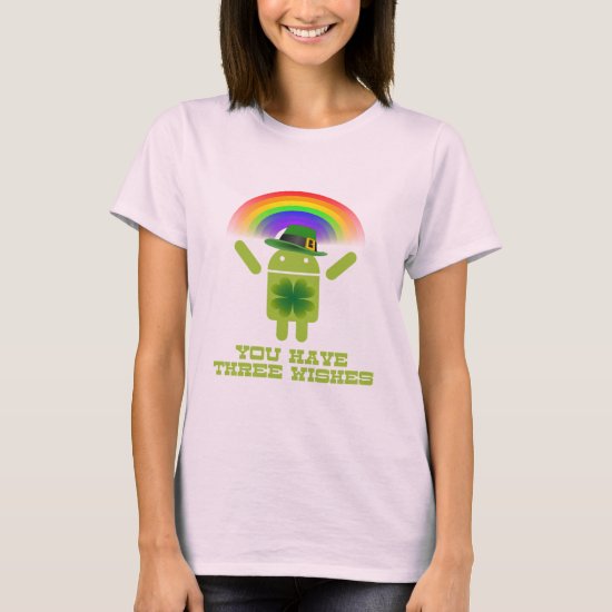 You Have Three Wishes (Android Bugdroid Rainbow) T-Shirt
