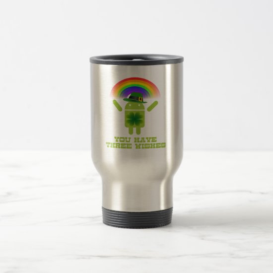 You Have Three Wishes (Android Bugdroid Rainbow) Travel Mug