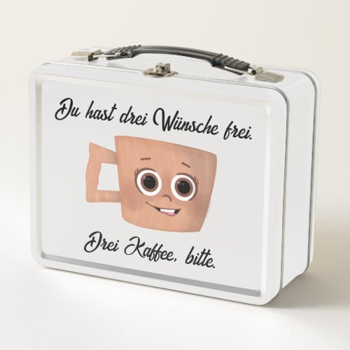 You have three wishes free Three coffee please Metal Lunch Box