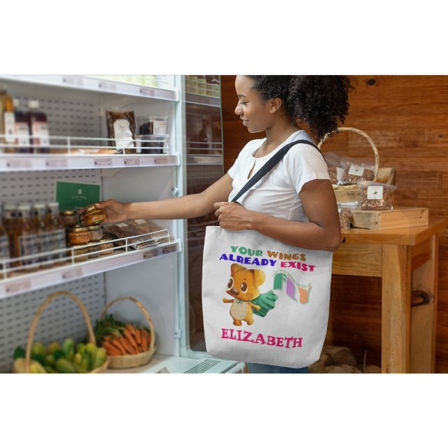 You Have Wings Just Fly Tiny Dog Inspiring Quote Tote Bag (Creator Uploaded)