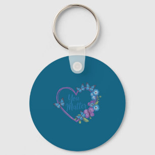 You Heart Suicide Prevention Awareness  Keychain