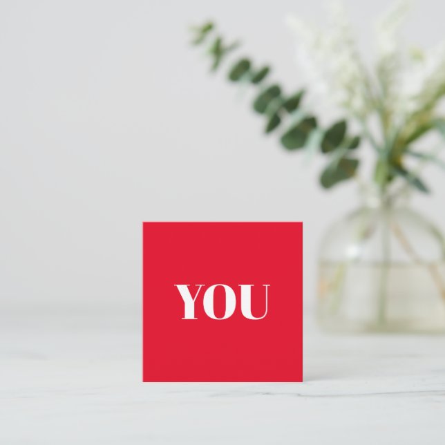 You, It's you red two sided minimalist romantic Enclosure Card (Standing Front)