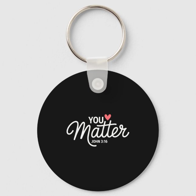 You John 3 16 Bible Verse Christian Faith Quote  Keychain (Front)