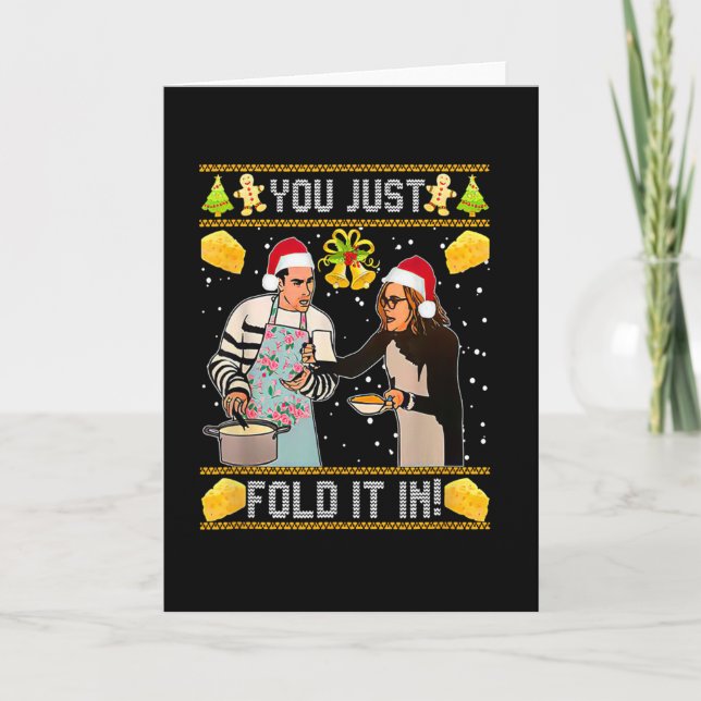You Just Fold It In Christmas Xmas Pajamas Christm Card (Front)