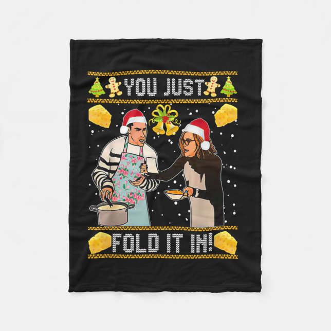 You Just Fold It In Christmas Xmas Pajamas Christm Fleece Blanket (Front)